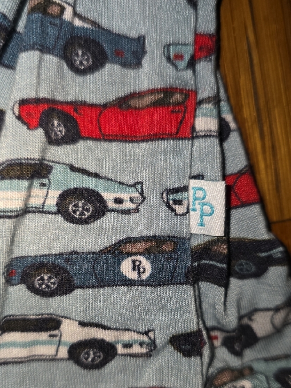 Posh Peanut Gray Car Print Pajama Set with Red and Black Cars - Picture 4 of 6
